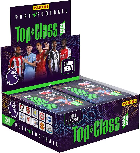 Panini Football Top Class: Premier League 2025 Booster Display   Box Med 24 Pakker