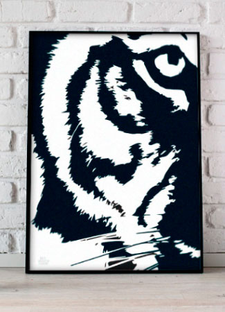 Plakat Med Tigeransigt 21   29    A4  Kr  199 -
