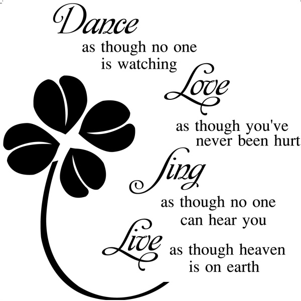 Poetisk Wallsticker  Dance  Love  Sing  Live