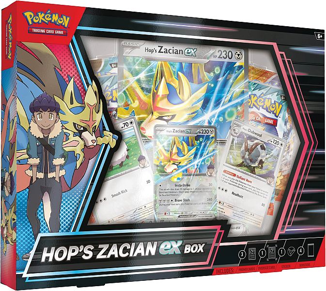 Pokemon  Ex Box: Hop   Zacian Ex  2025     Boosters