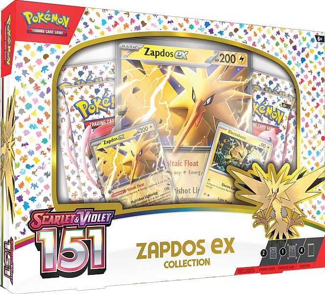 Pokemon Scarlet   Violet: 151 Ex Box: Zapdos Ex Collection    Boosters