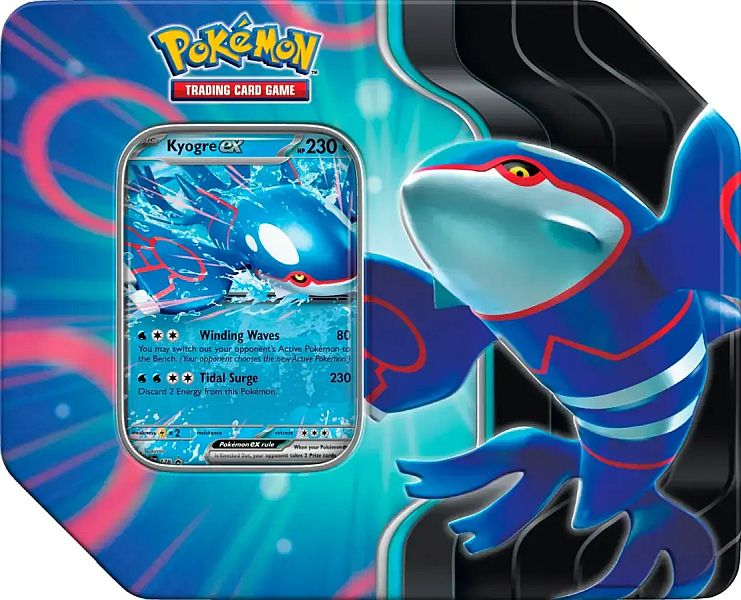 Pokemon Tin Kasse 2025 Wave   Spring  Usa Version : Kyogre Ex Azure Legends Collector   Tin Box    Boosters