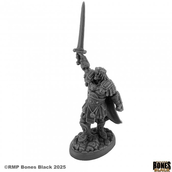 Reaper Bones Black: Cal Arath  Barbarian King Plastic Miniature