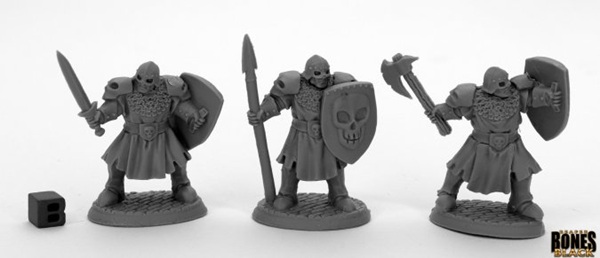 Reaper Bones Black: Maggotcrown Men At Arms     Plastic Miniatures