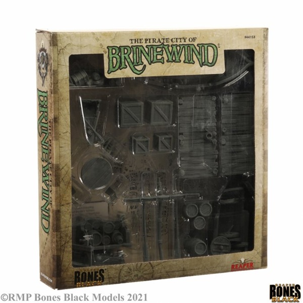 Reaper Bones Black: Pirate City Of Brinewind Plastic Miniature Deluxe Boxed Set