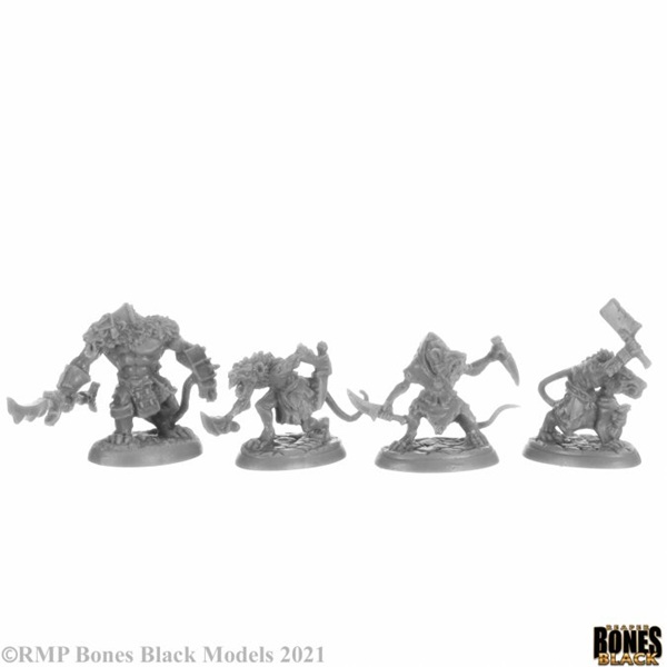 Reaper Bones Black: Wererats     Plastic Miniatures
