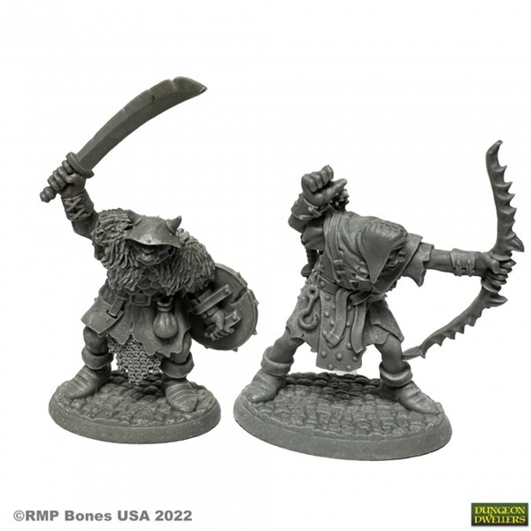 Reaper Bones Usa Dungeon Dwellers: Orc Of The Ragged Wound Warriors     Plastic Miniatures