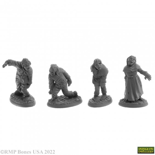 Reaper Bones Usa Dungeon Dwellers: Zombies     Plastic Miniatures