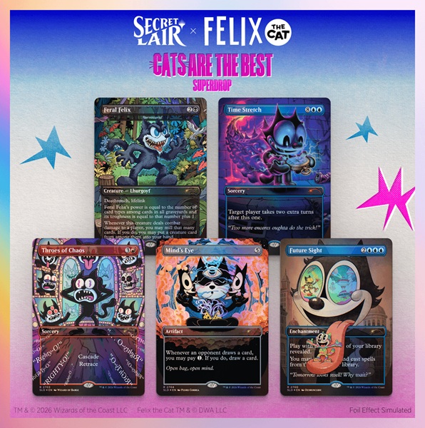 Secret Lair Drop Series  2026 : Cats Are The Best Superdrop: Secret Lair   Felix The Cat: Magic Bag Of Tricks  Foil
