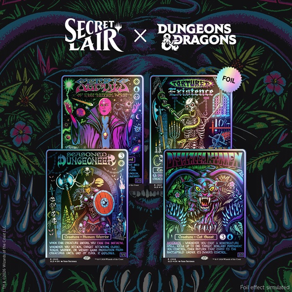 Secret Lair Drop Series  2026 : Roll For Initiative Superdrop: Secret Lair   Dungeons   Dragons: Black Lights   Dark Dungeons  Foil