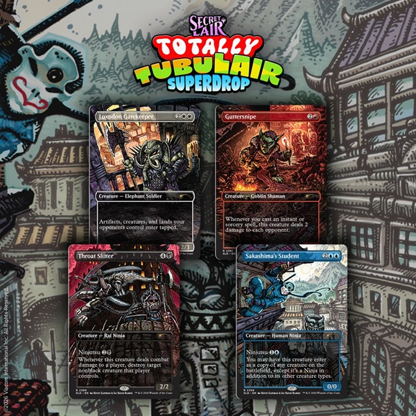 Secret Lair Drop Series  2026 : Totally Tubulair Superdrop: Secret Lair   Teenage Mutant Ninja Turtles: Featuring: Kevin Eastman  Colors   Regular