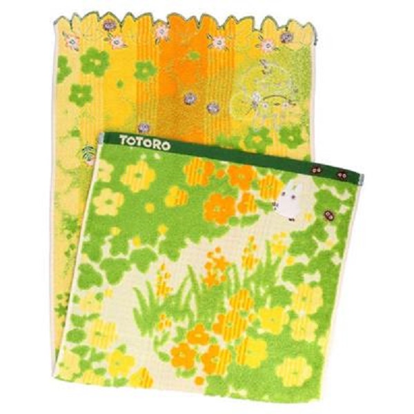 Studio Ghibli My Neighbor Totoro Towel: Yellow Flowers And Green Grass
