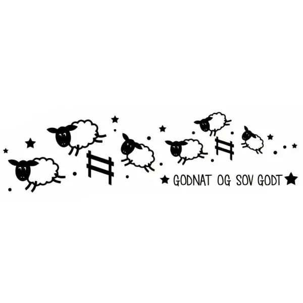 Tælle Får Wallsticker  Godnat Og Sov Godt  35x130cm