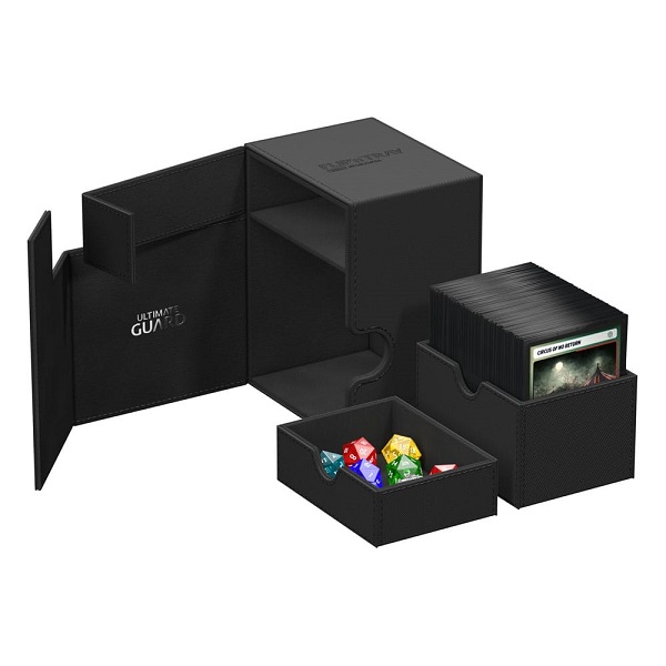 Ultimate Guard Flip   Tray Deck Case  Deck Box  133  Standard Size Xenoskin Monocolor Black  Sort