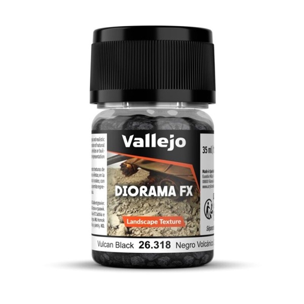 Vallejo Diorama Effects: Landscape Textures Vulcan Black  35 Ml