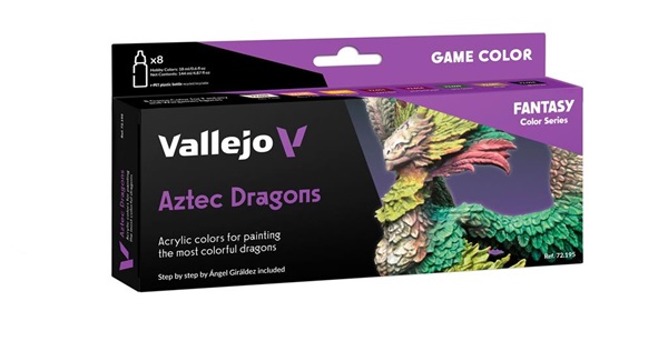 Vallejo Maling Game Color: Aztec Dragons Color Set   Colors 18ml