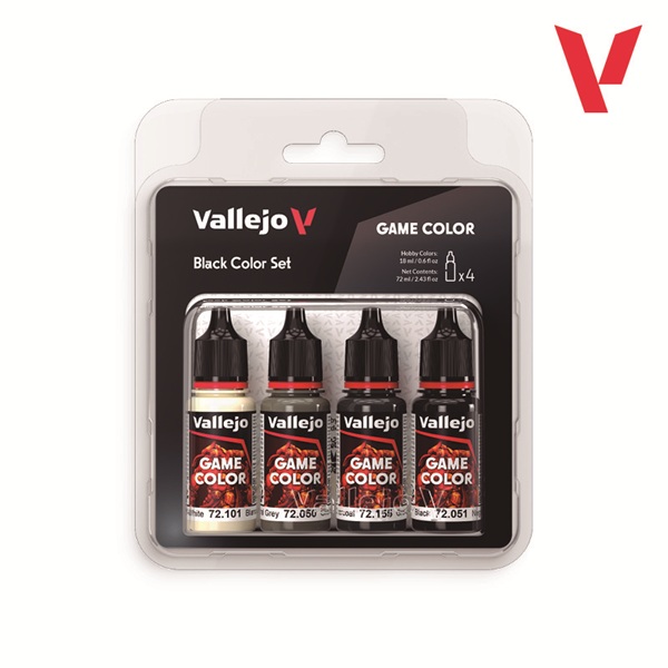 Vallejo Maling Game Color: Black Color Set   Colors 18ml