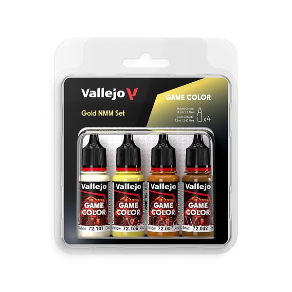 Vallejo Maling Game Color: Gold Nmm Color Set   Colors 18ml