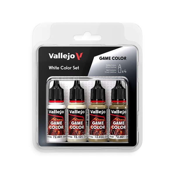 Vallejo Maling Game Color: White Color Set   Colors 18ml