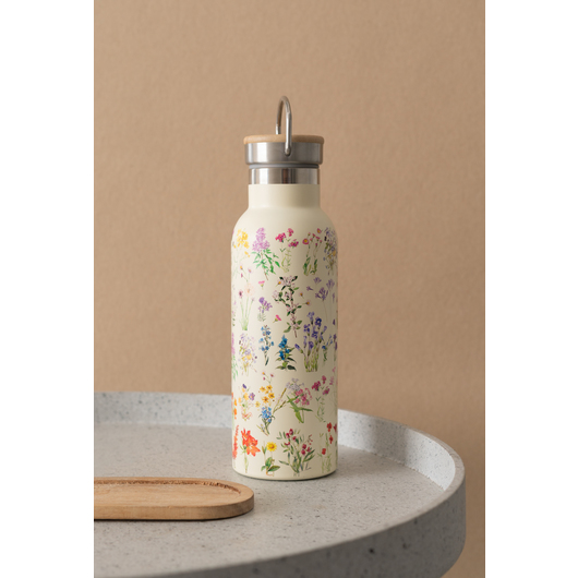 Wild Flowers Hot   Cold Metal Water Bottle 500ml